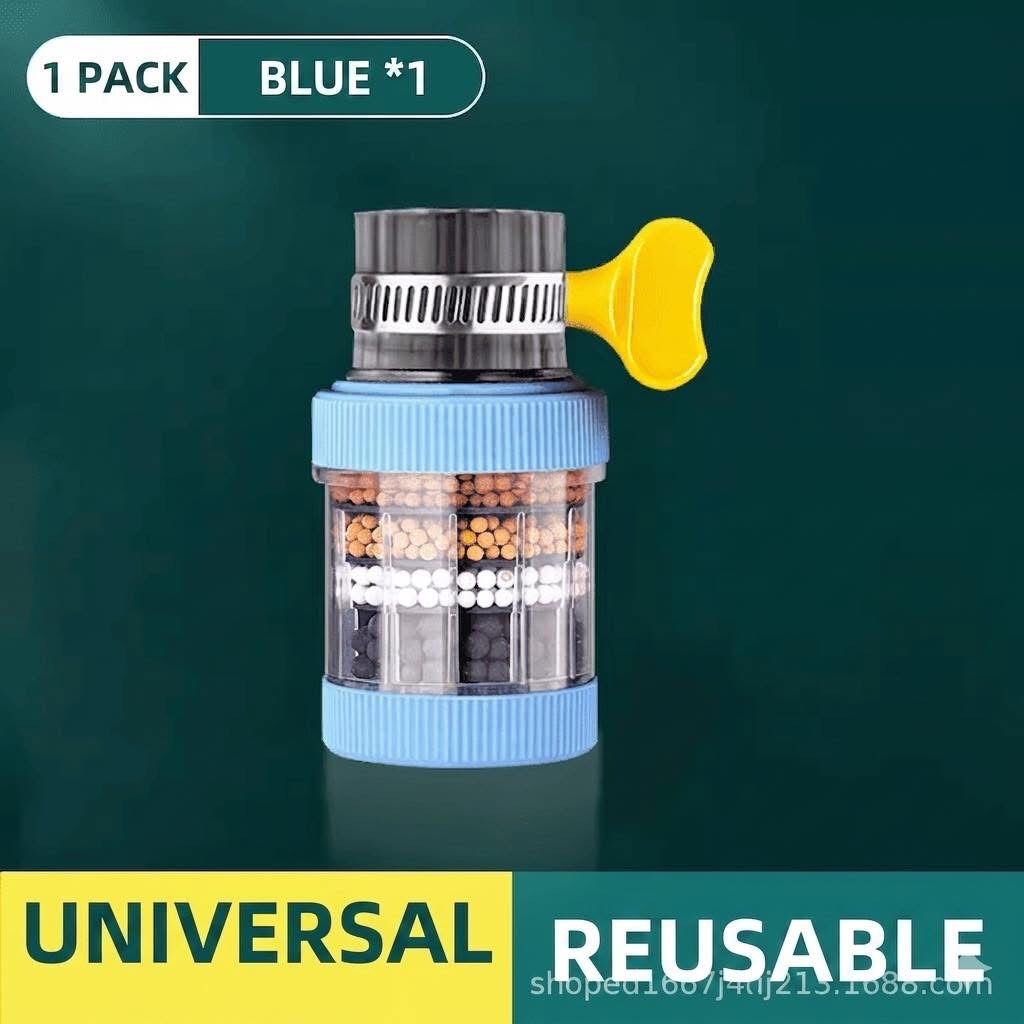 6-Stage Mini Tap Water Purifier – Universal & Reusable Faucet Filter